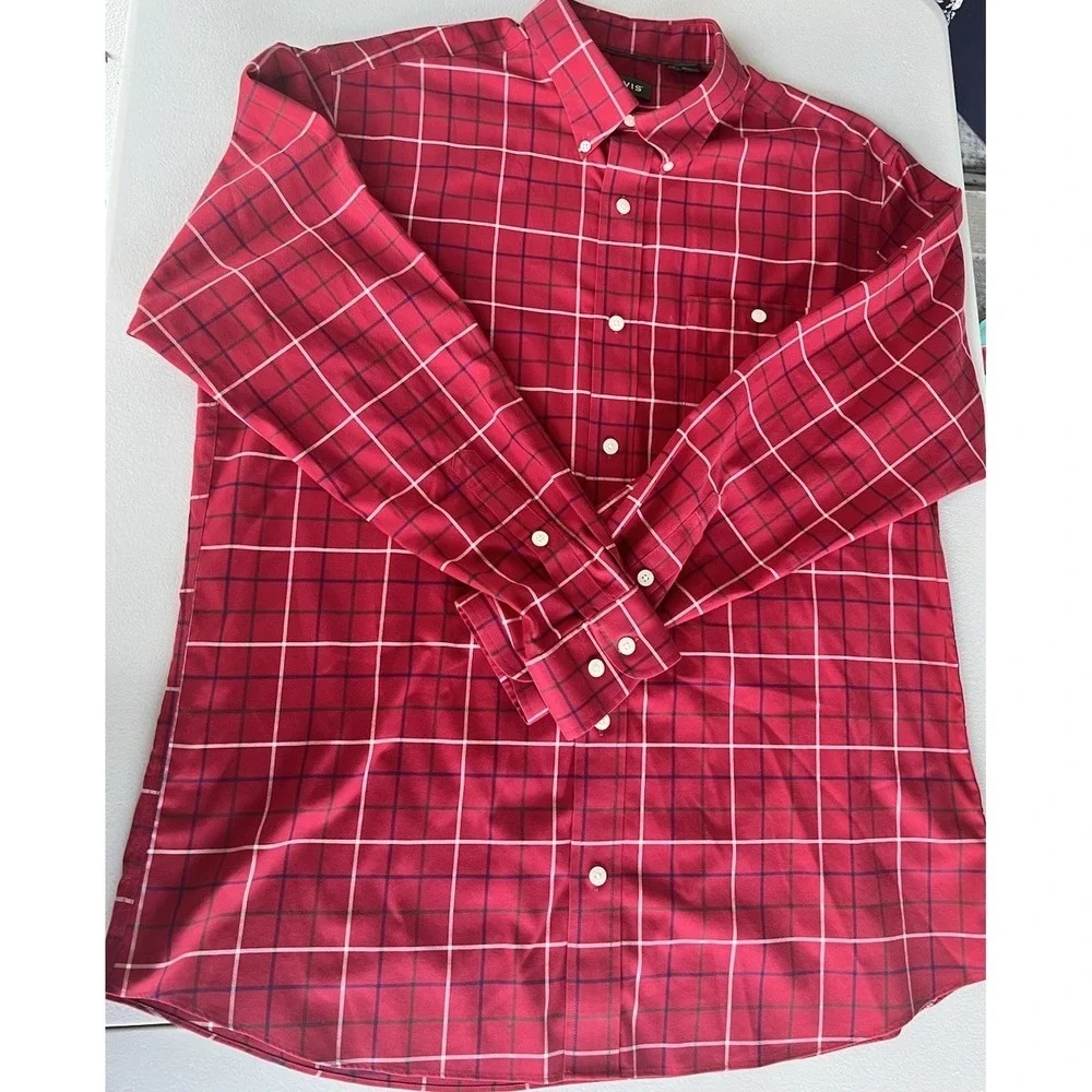 Orvis Mens Plaid Button Down Shirt Long Sleeve Large Tall Classic Fit - Picture 3 of 3